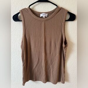 Kaileigh Brown Sleeveless Ribbed Top